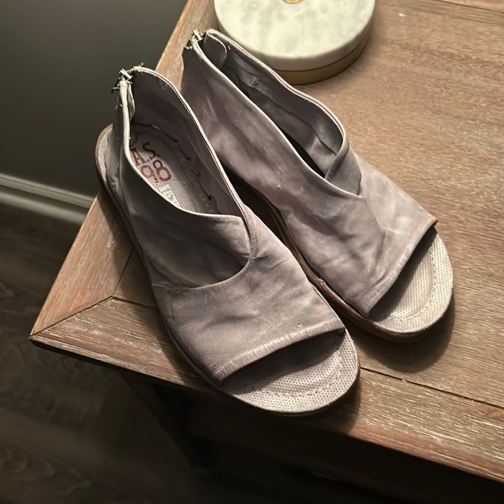 A.S.98 boho flat sandals with zipper